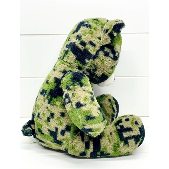 Build A Bear Black Green Brown Digital Camo Camoflauge Plush Teddy Bear 18" - Picture 2 of 6